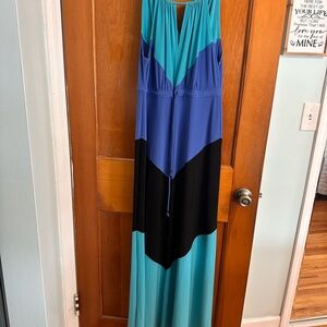 Cato Teal and Blue Maxi Dress